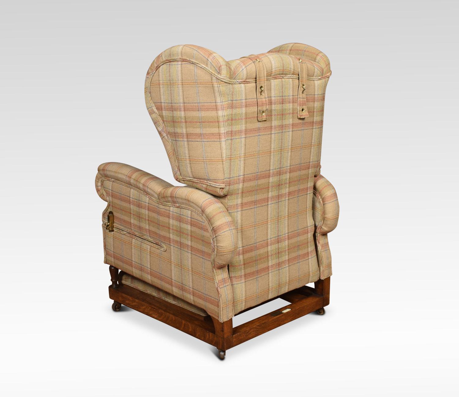 19th Century Reclining Wing Armchair For Sale 4