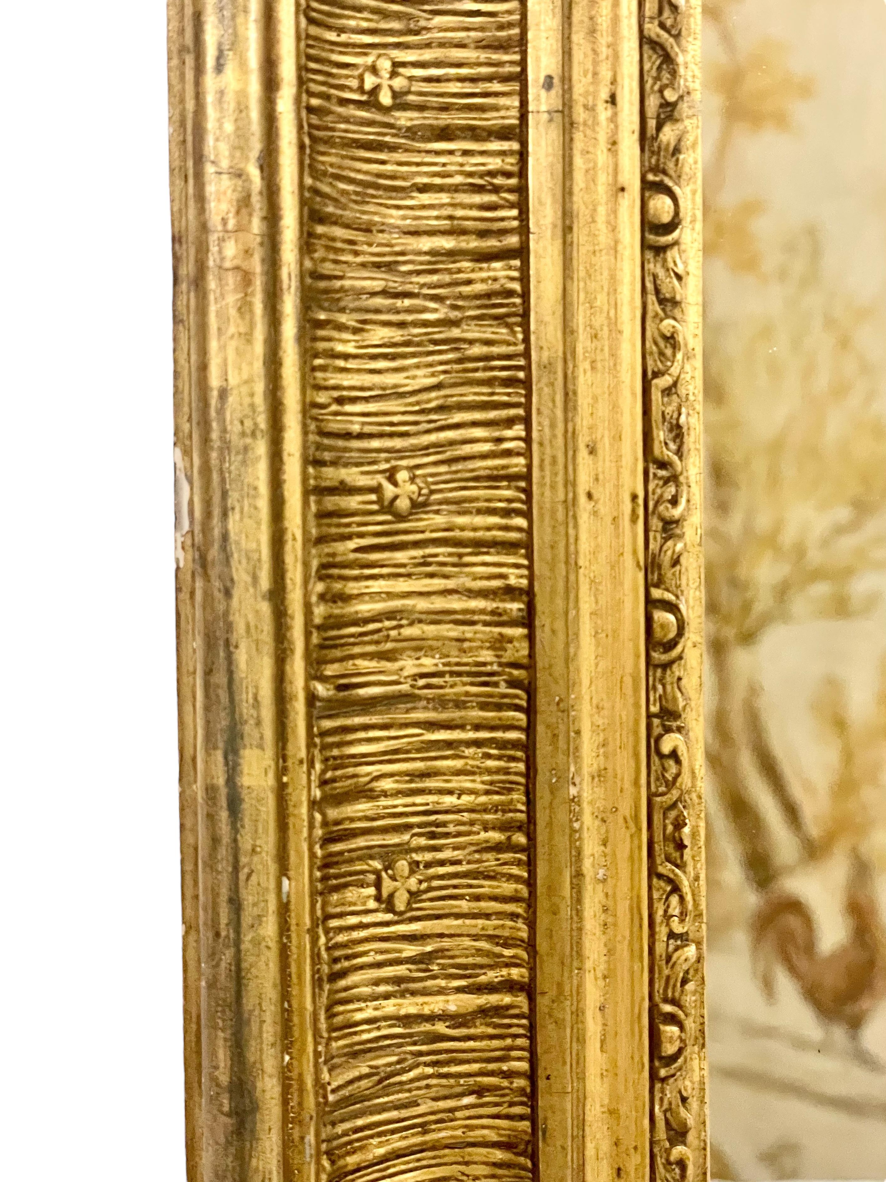 Espejo rectangular neoclásico de madera dorada, Francia S. XIX en venta 1