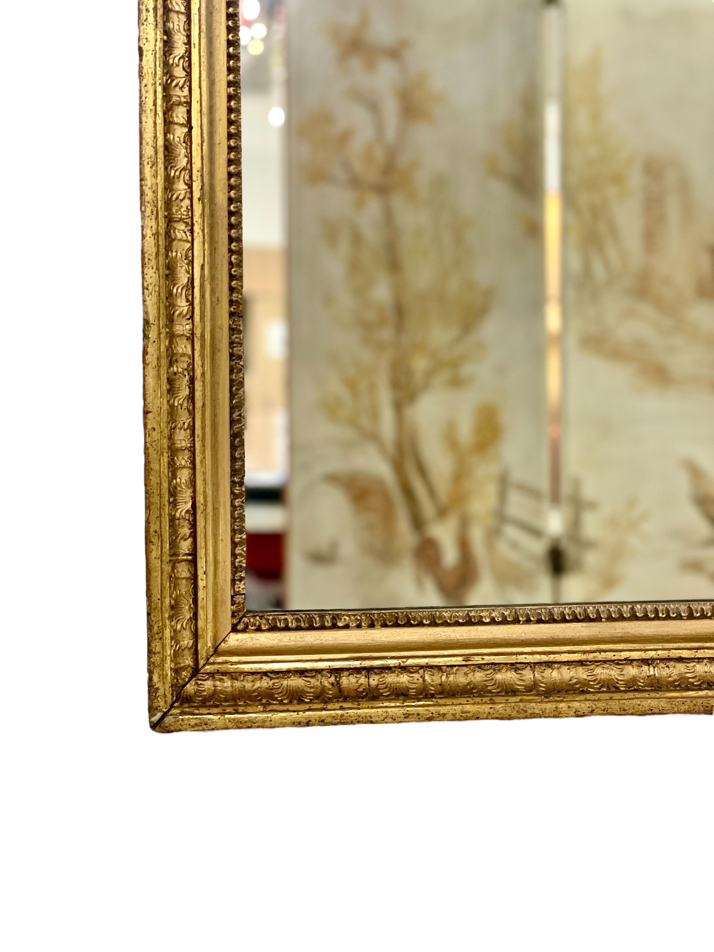 XIXe siècle Miroir mural rectangulaire doré du 19e siècle en vente