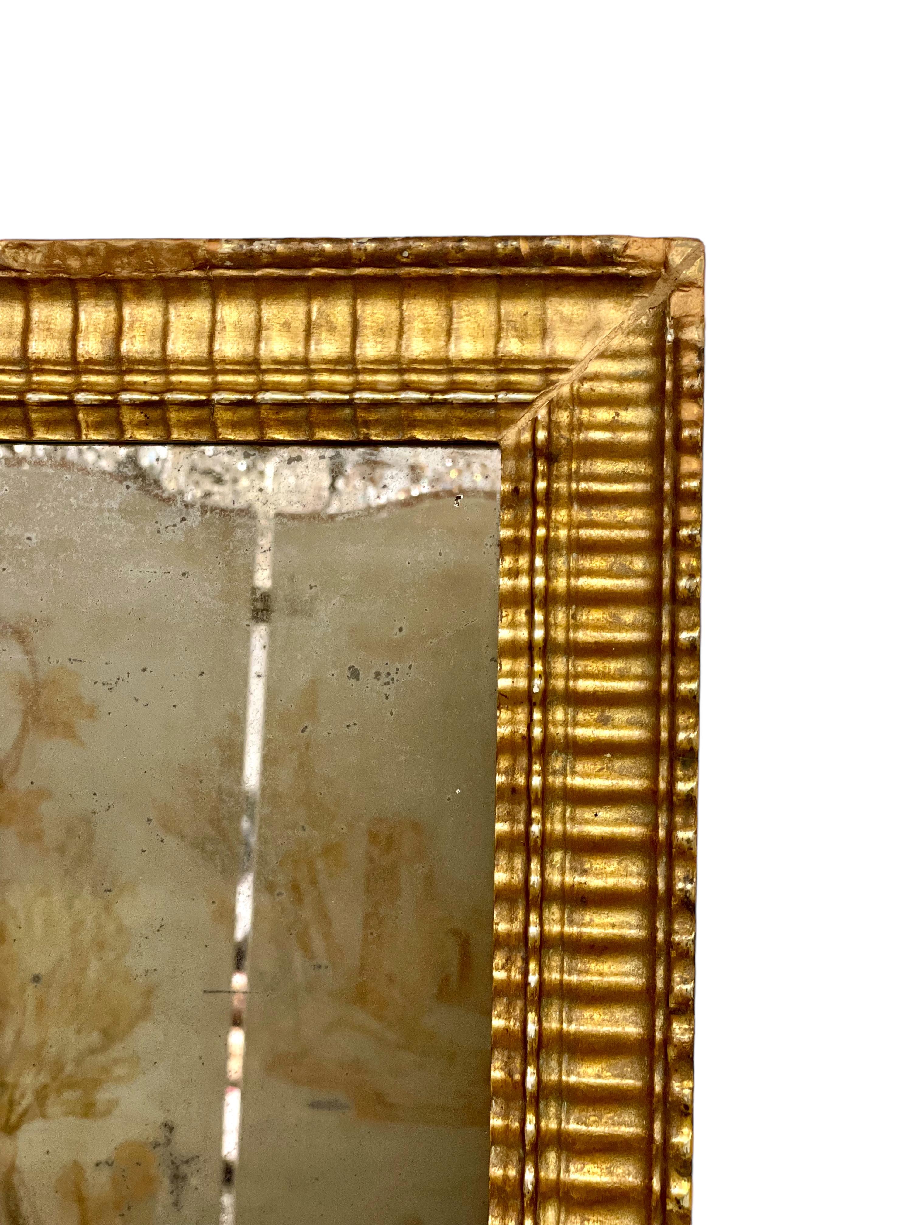 19th Century Rectangular Wall Mirror with Giltwood Frame In Good Condition For Sale In LA CIOTAT, FR