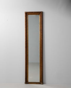 19th Century Rectangular Wall Mirror, Wood and Glass, France, Antique