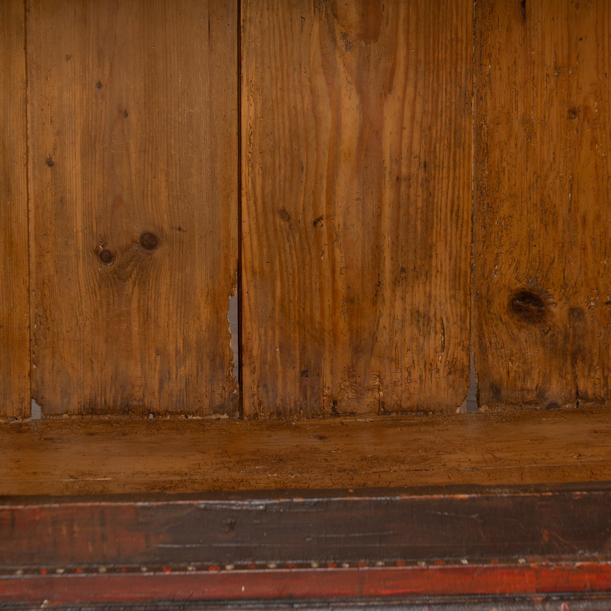 19th Century Red and Black Painted Swedish Pine Two Door Armoire For Sale 4
