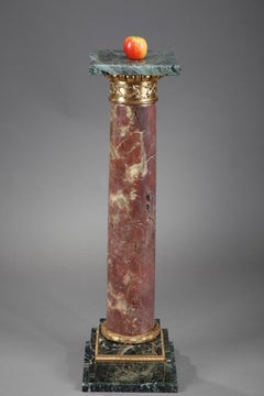 19th Century Red and Green Marble Pedestal