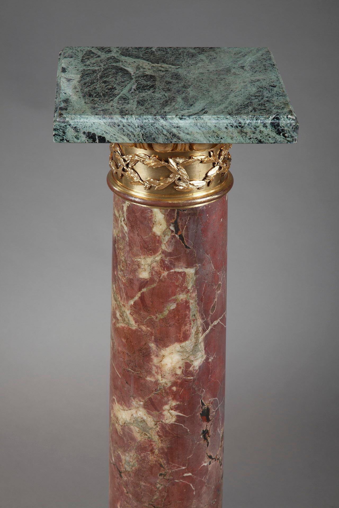 19th Century Red and Green Marble Pedestal 1