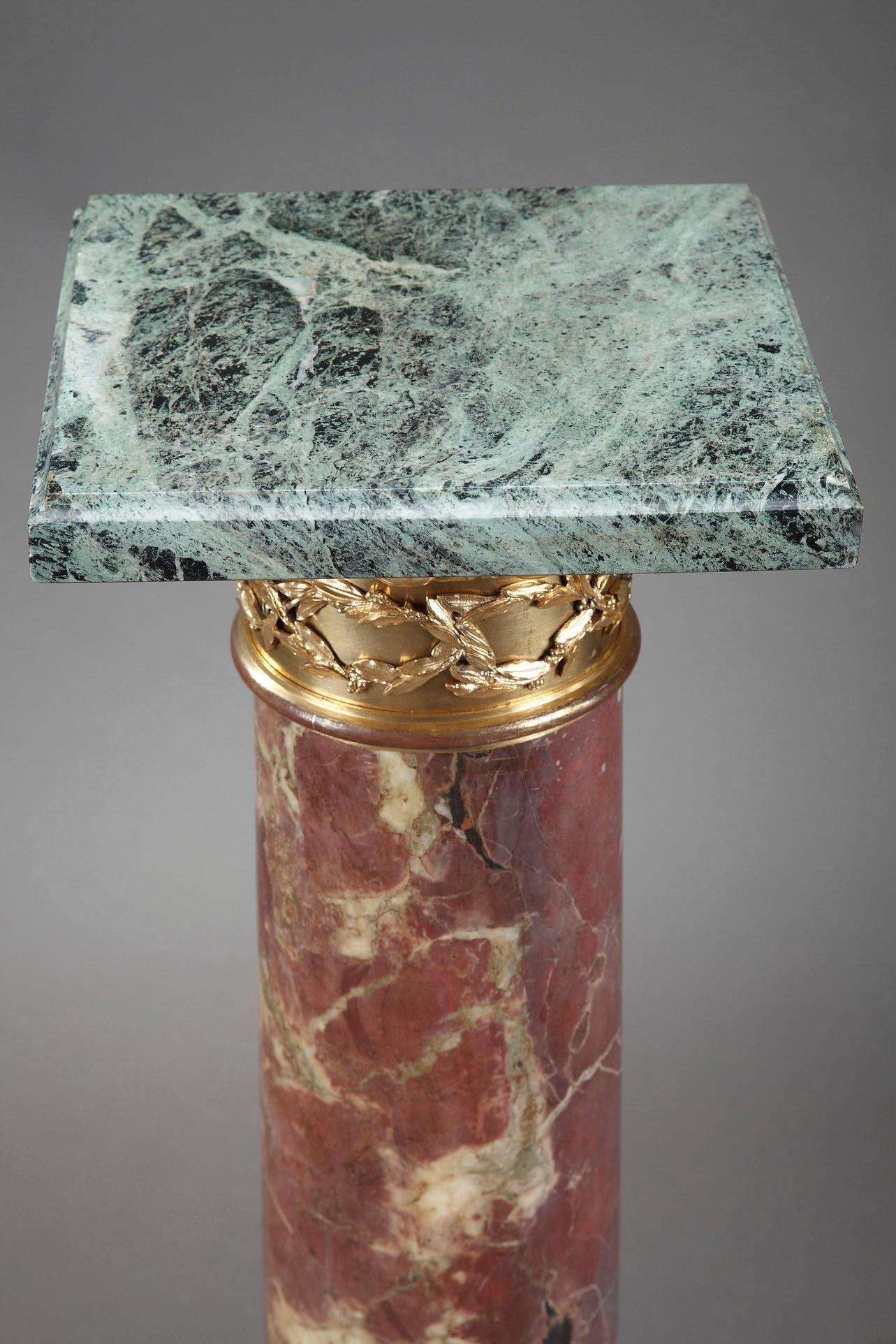 19th Century Red and Green Marble Pedestal 3