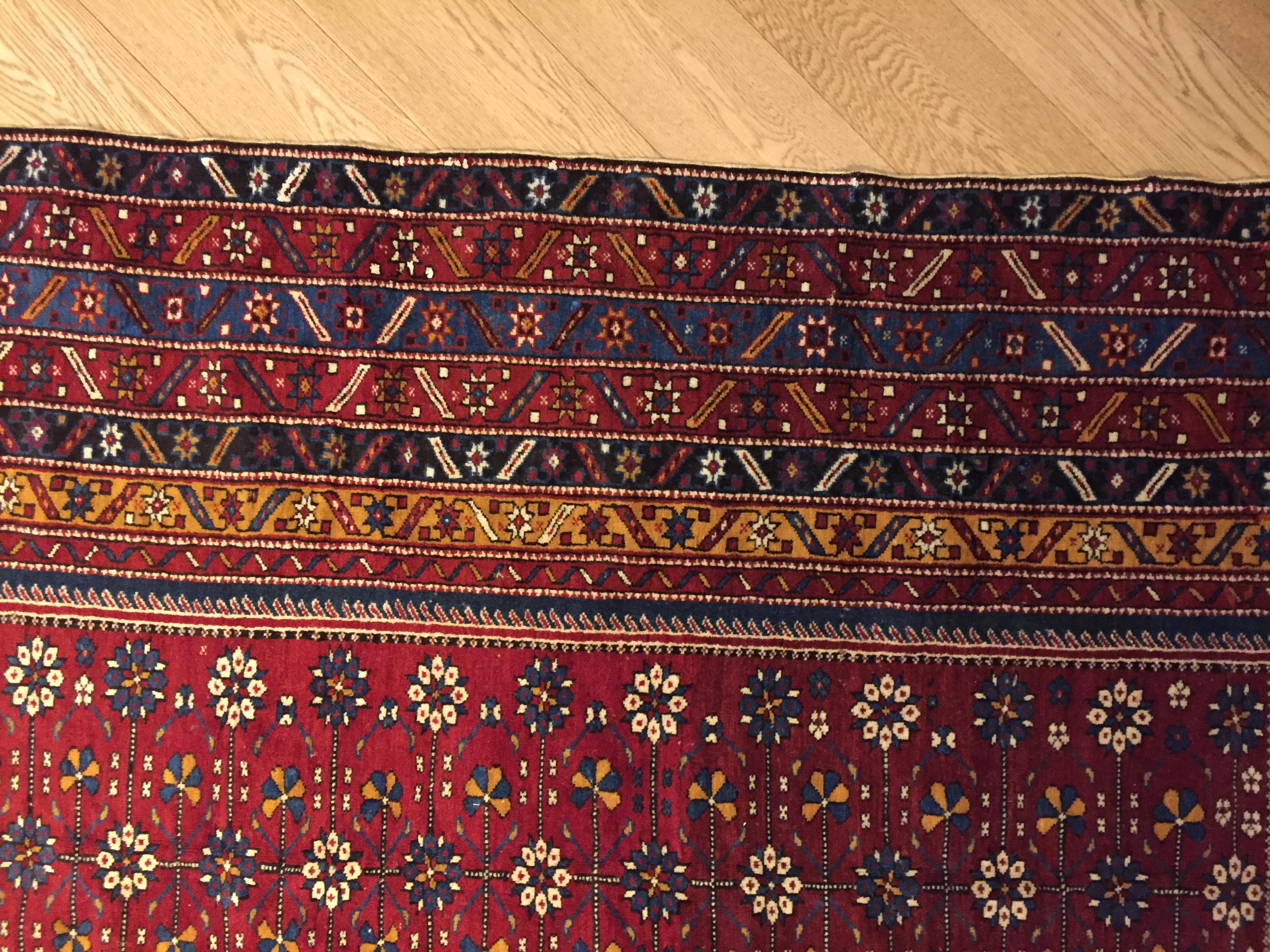 Tapis du Caucase Shirwan en laine rouge et jaune Mina-Khani du 19ème siècle, vers les années 1890 Bon état - En vente à Firenze, IT