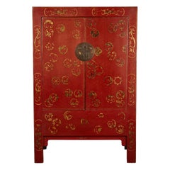 Antique 19th Century Red Century Chinese Cabinet
