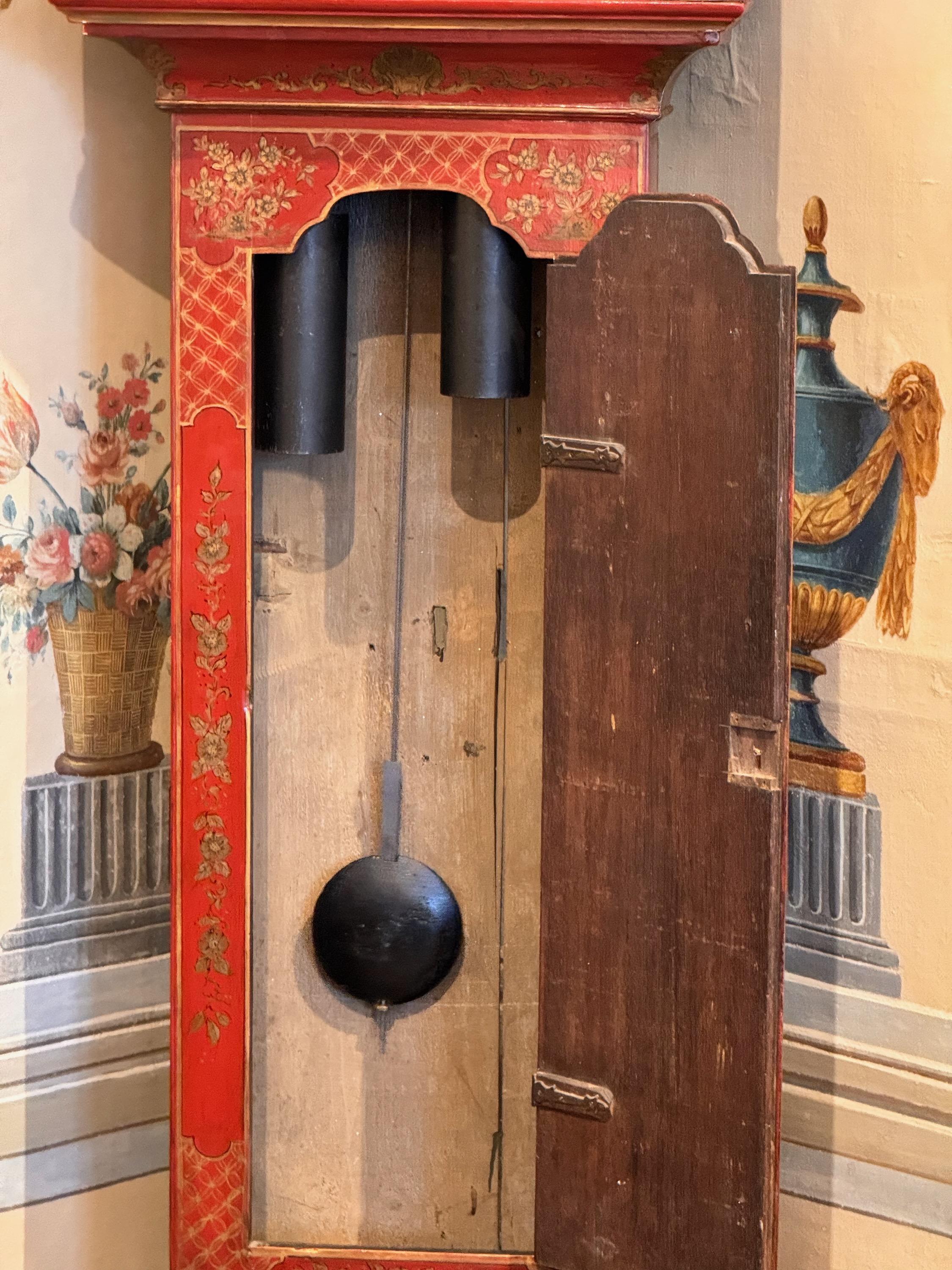 We love Chinoiserie. This is a beautiful red clock.