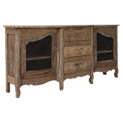 19th Century Red French Provincial Mesh-Door Buffet with Carved