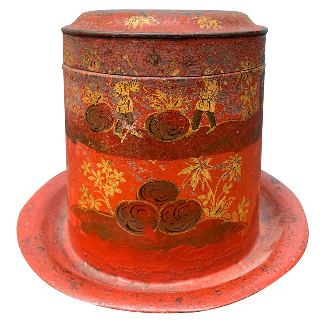 Round Box With Hinged Lid Home Improvement Wood Home & Living