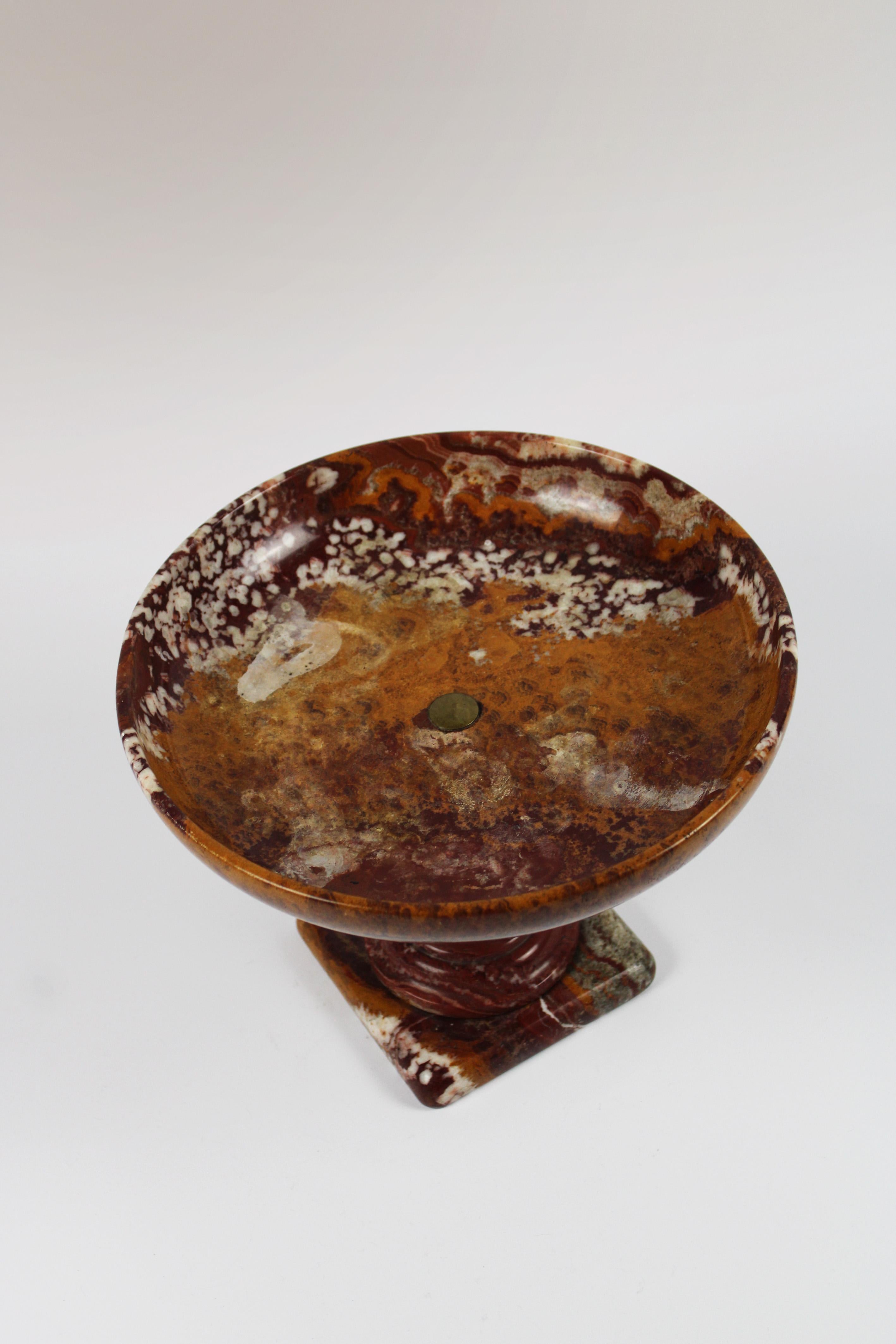 Embark on a journey through time with our exquisite 19th Century Red Italian Jasper Marble Tazza, a captivating centerpiece that serves as a cherished souvenir of the Grand Tour era. Crafted from luxurious Italian jasper marble, this tazza exudes