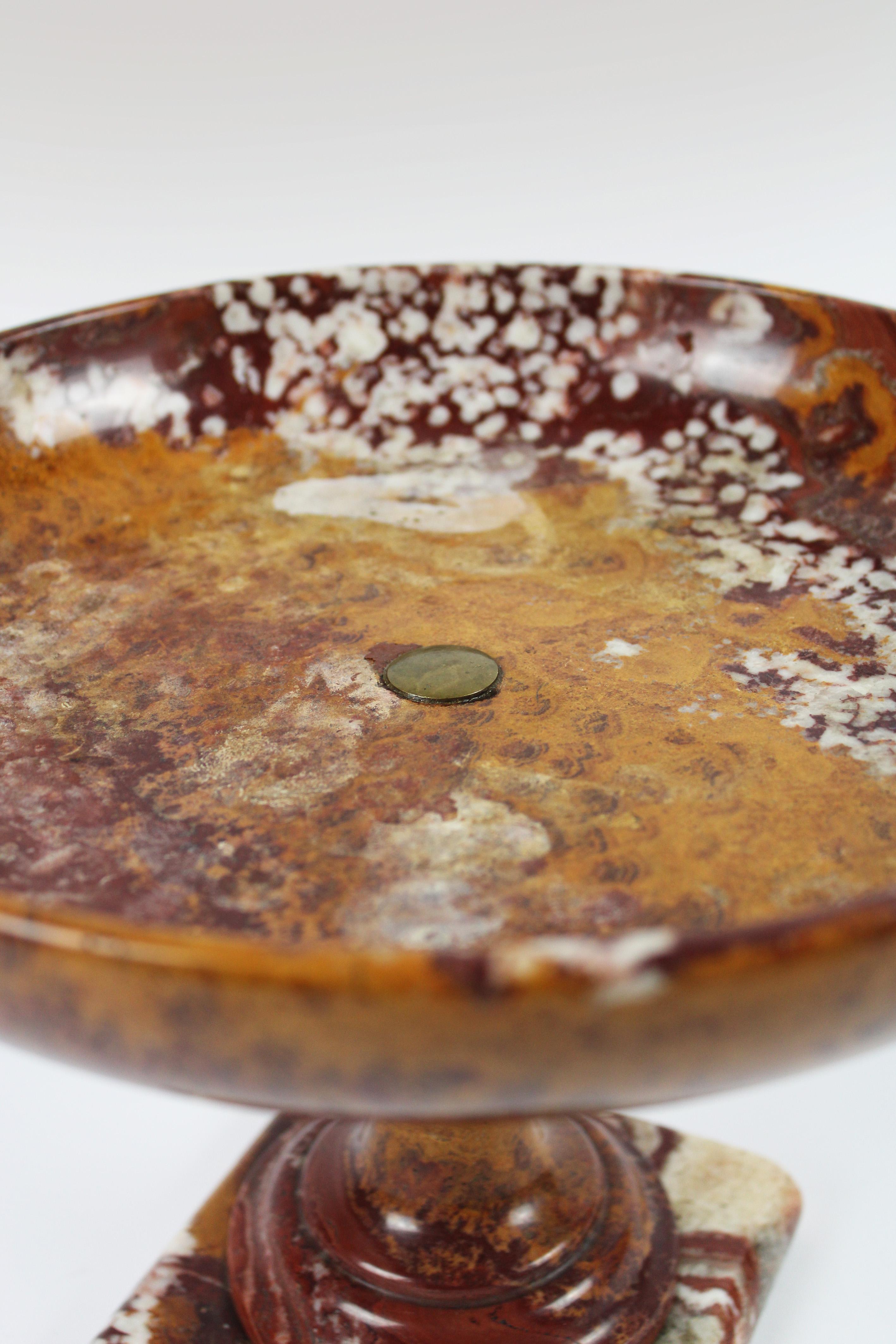 19th Century Red Italian Jasper Marble Tazza Centerpiece Grand Tour Souvenir For Sale 3