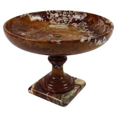 Centre de table Tazza du 19ème siècle en marbre jaspe rouge italien Grand Tour Souvenir