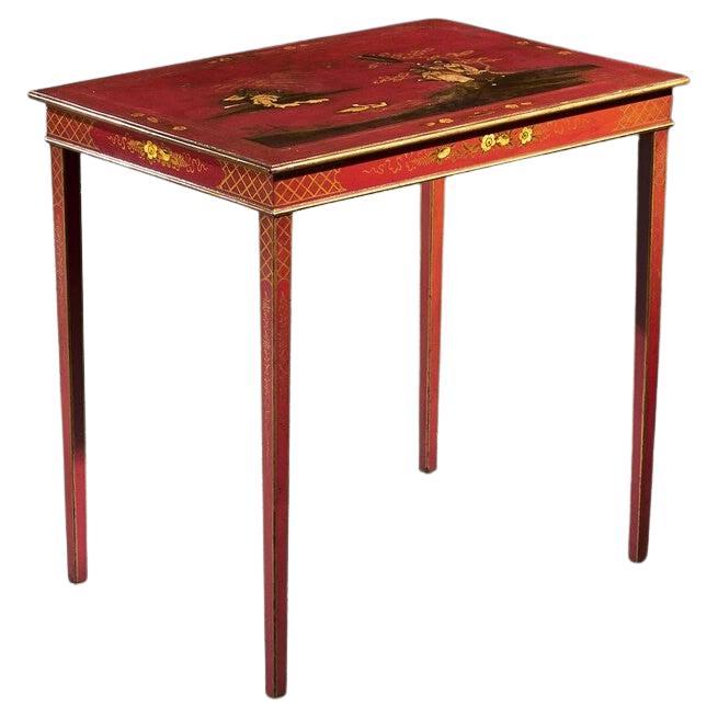 19th Century Red Japanned Occasional Table For Sale