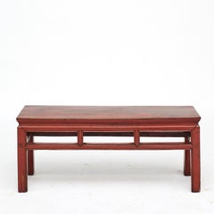 19th Century Red Lacquer Bench From China's Zhejiang Province