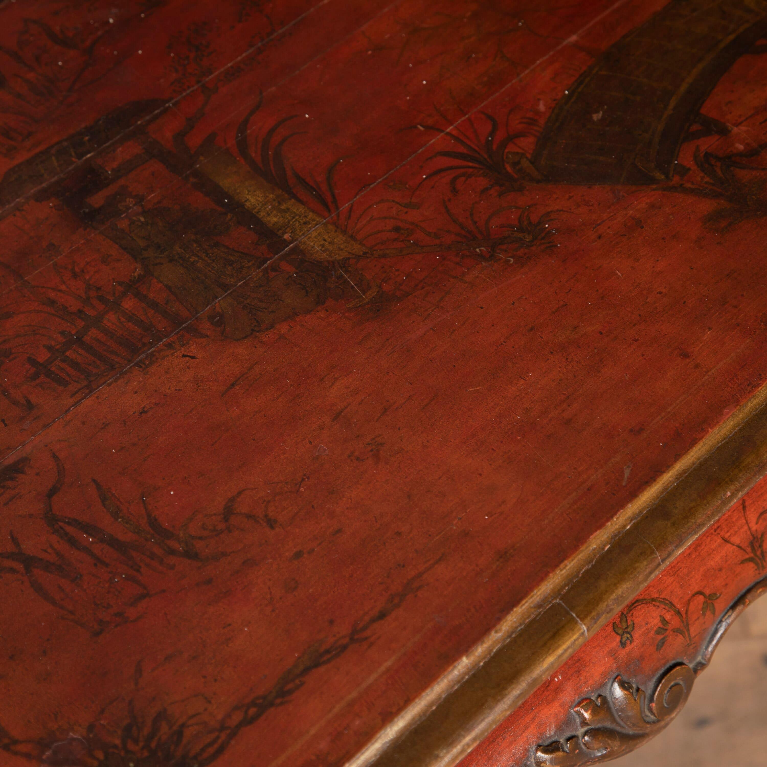 19th Century Red Lacquered Centre Table For Sale 4