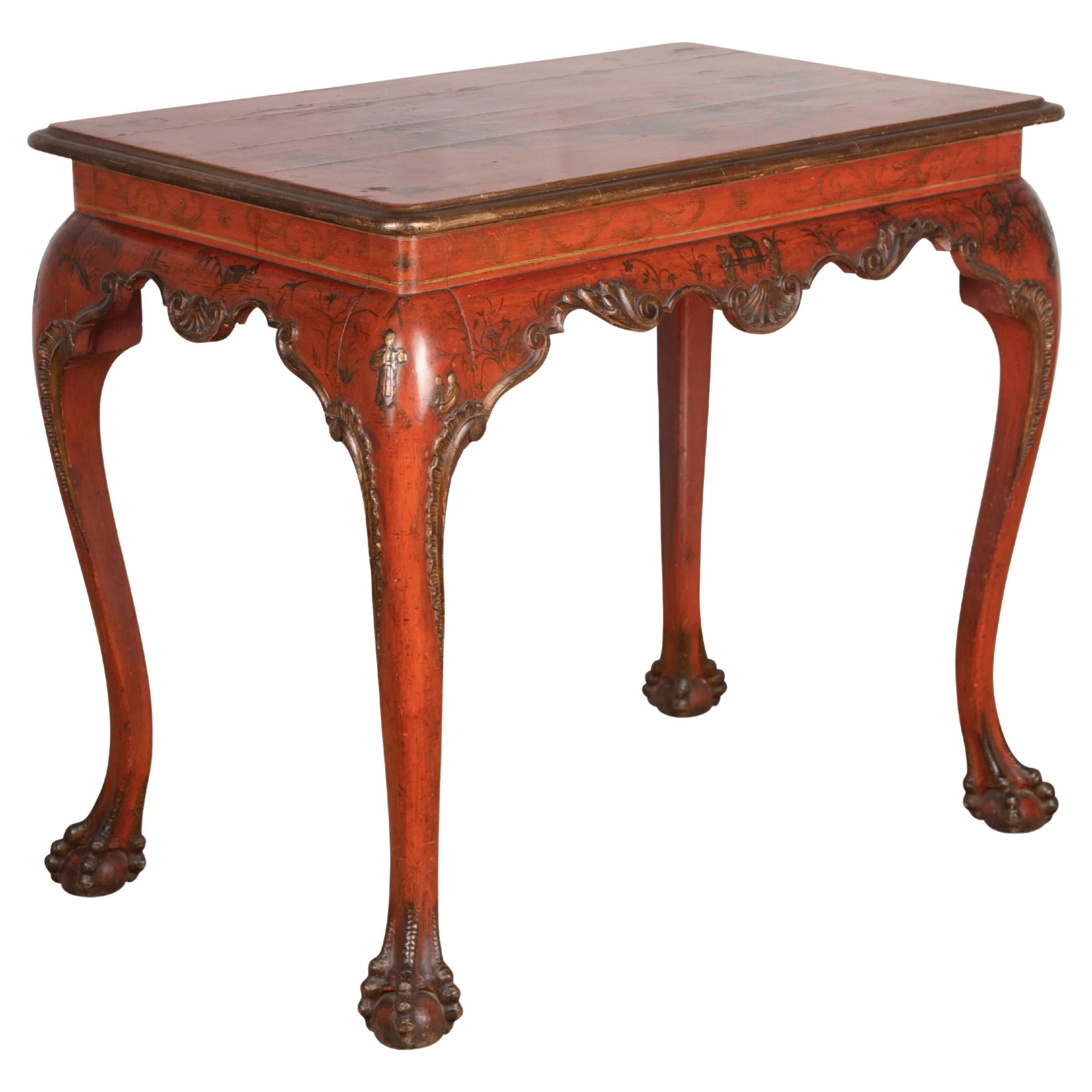 19th Century Red Lacquered Centre Table For Sale