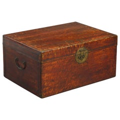 19th Century Red Leather Trunk