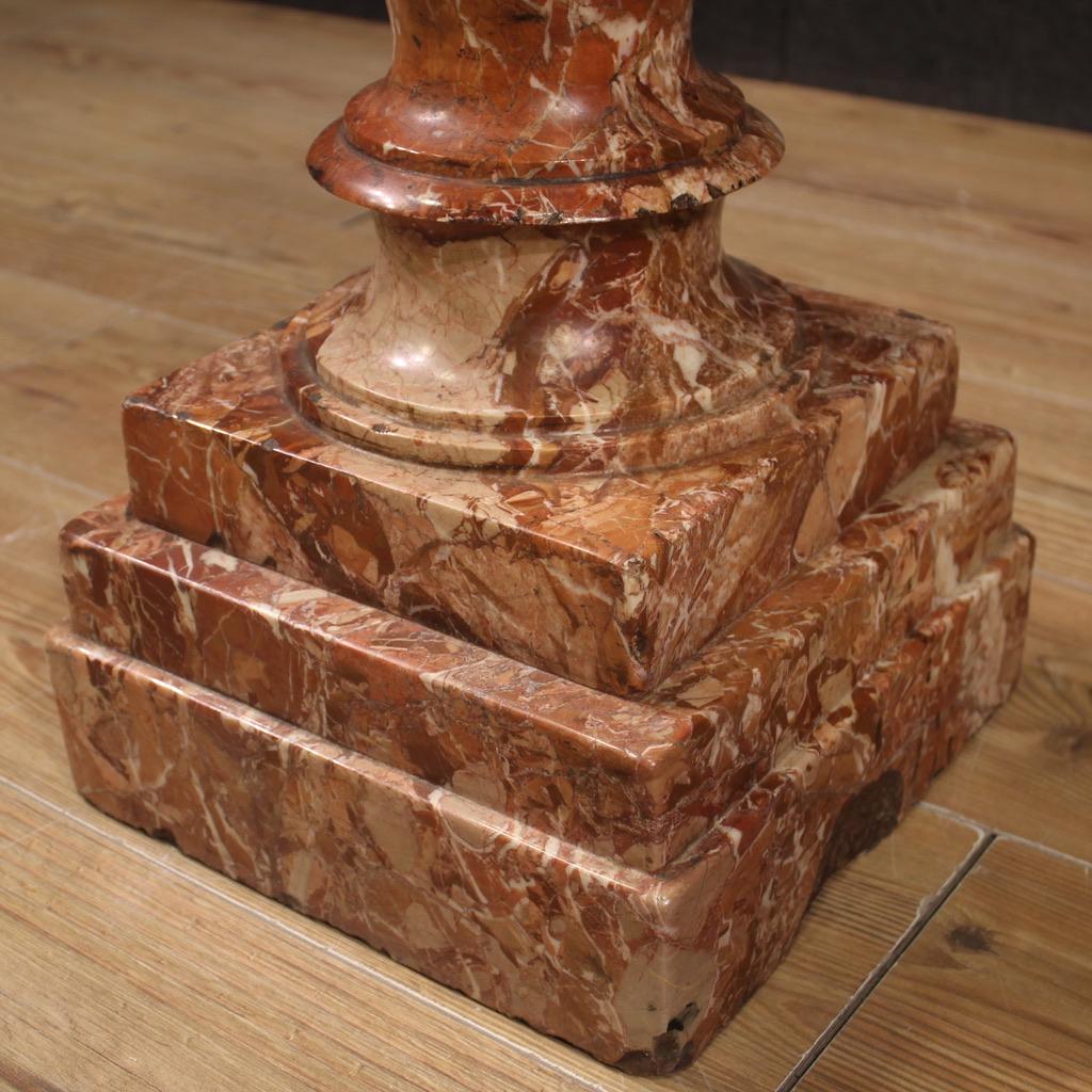 19th Century Red Marble Italian Antique Tub Holy Water Font, 1870 For Sale 8