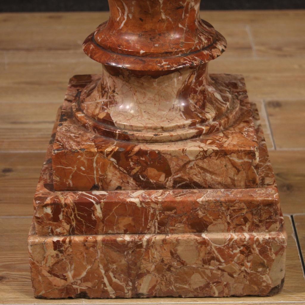 19th Century Red Marble Italian Antique Tub Holy Water Font, 1870 For Sale 5