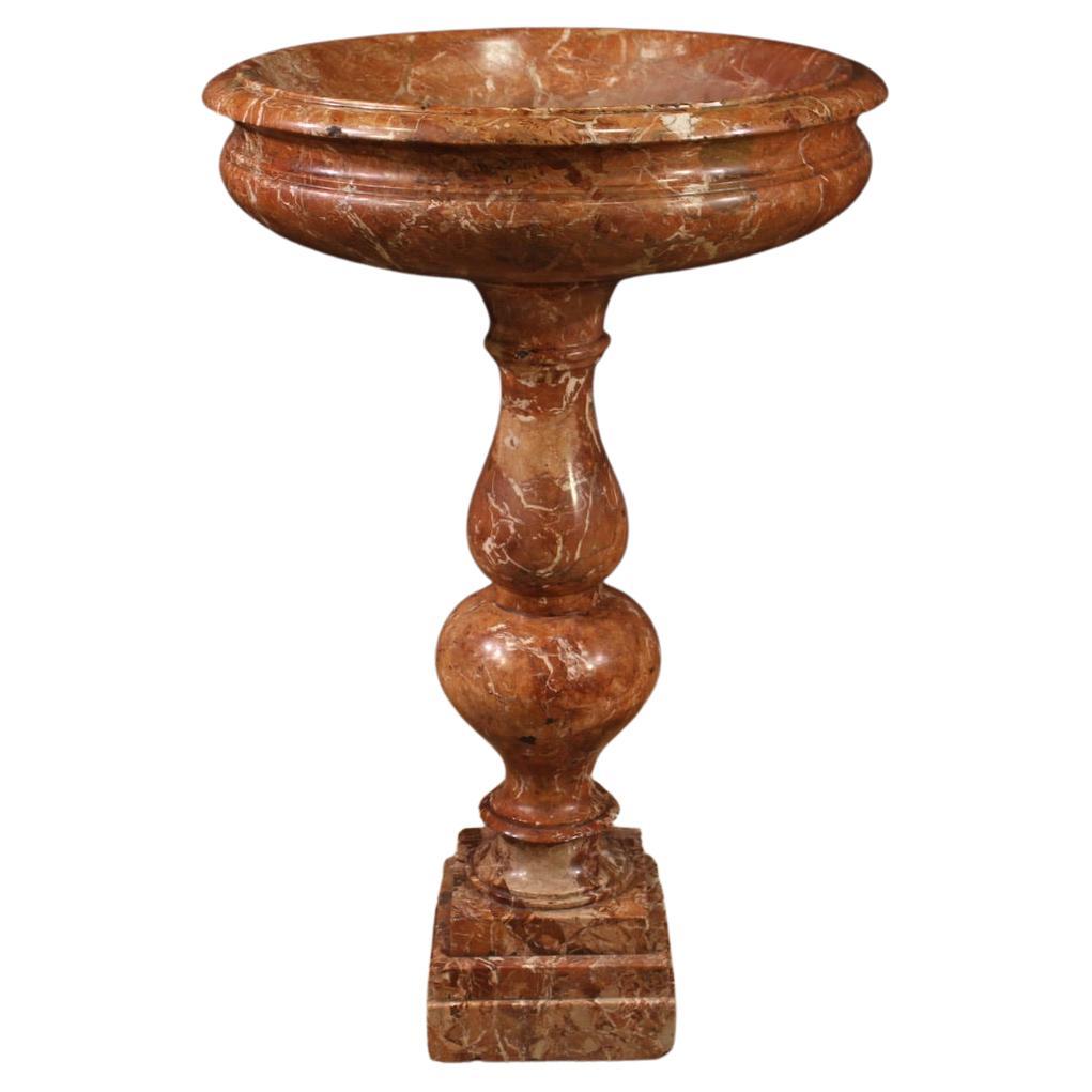 19th Century Red Marble Italian Antique Tub Holy Water Font, 1870
