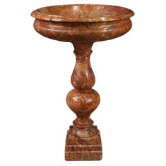 19th Century Red Marble Italian Antique Tub Holy Water Font, 1870