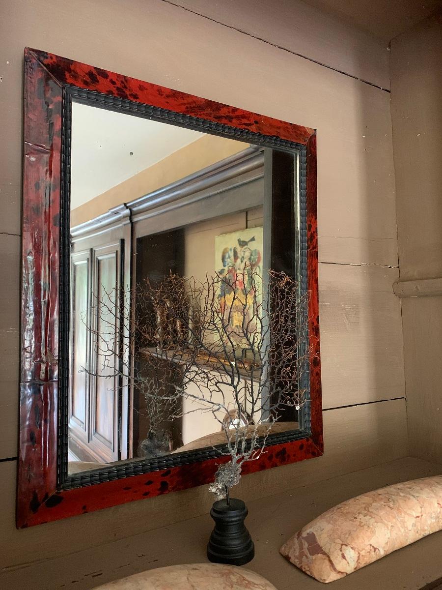 French 19th Century red Mirror For Sale