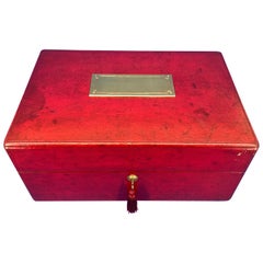 19. Jahrhundert Rotes marokkanisches Leder Dokumente Strong Box oder Schmuck Kabinett