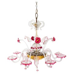 Lustre Murano rouge du 19e siècle