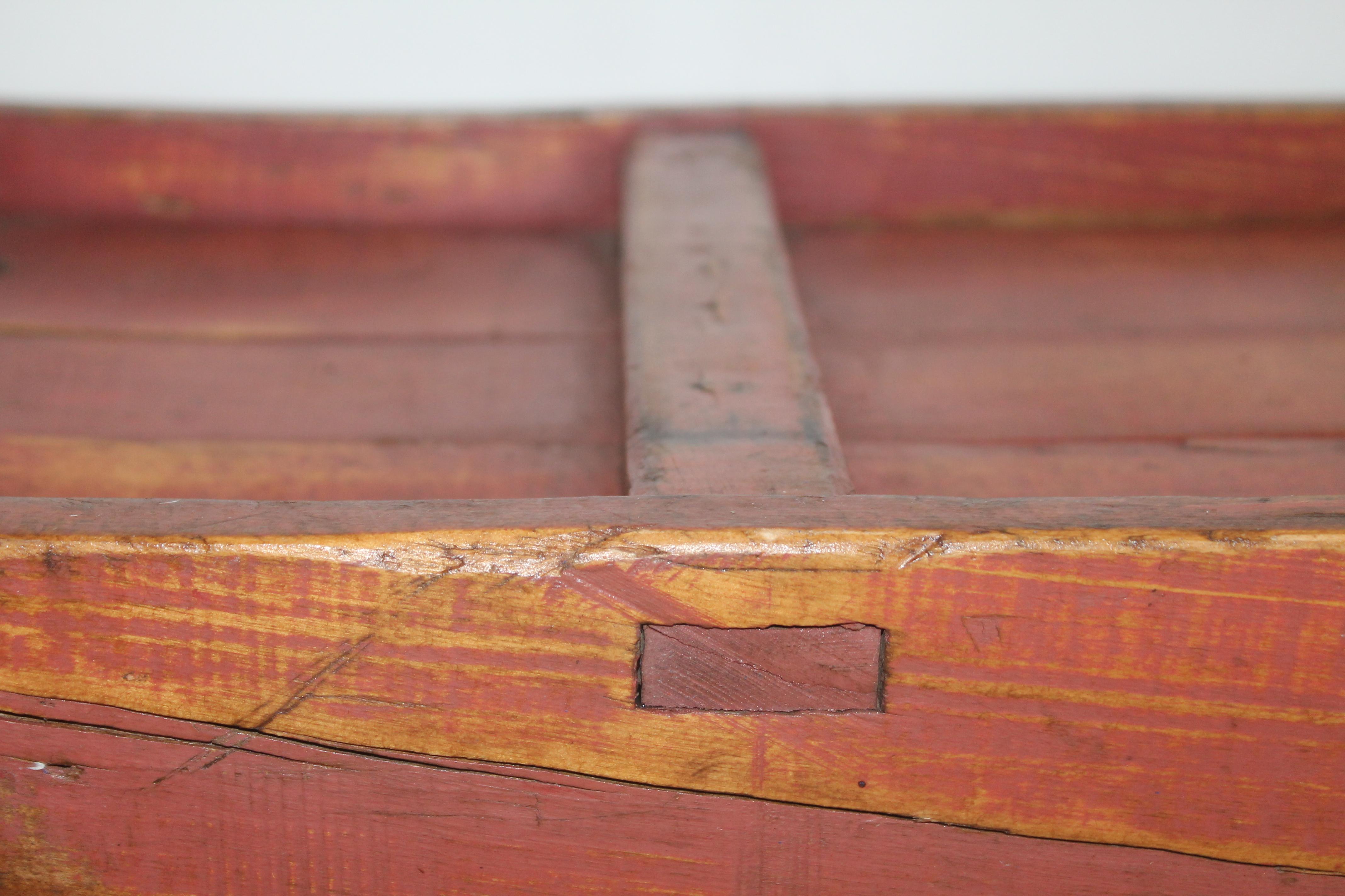 19th Century Red Painted Sled / Coffee Table For Sale 1