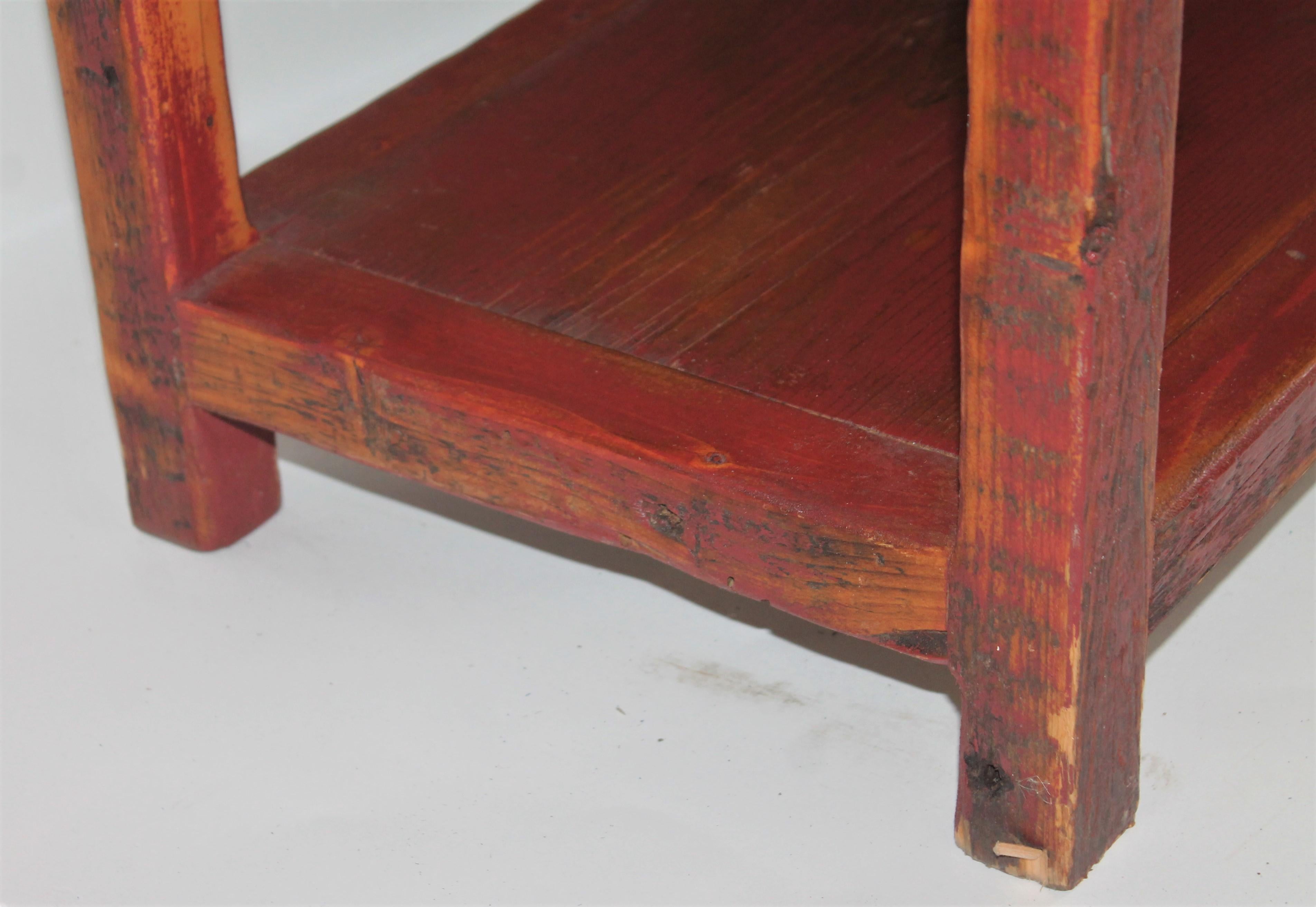 19th Century Red Painted Sled / Coffee Table For Sale 6