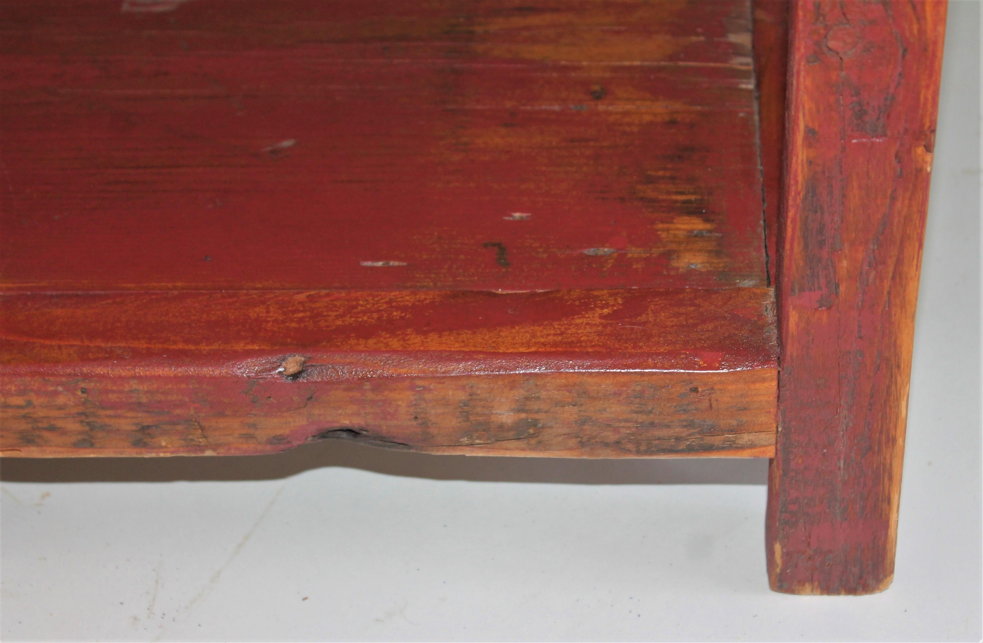 19th Century Red Painted Sled / Coffee Table For Sale 7