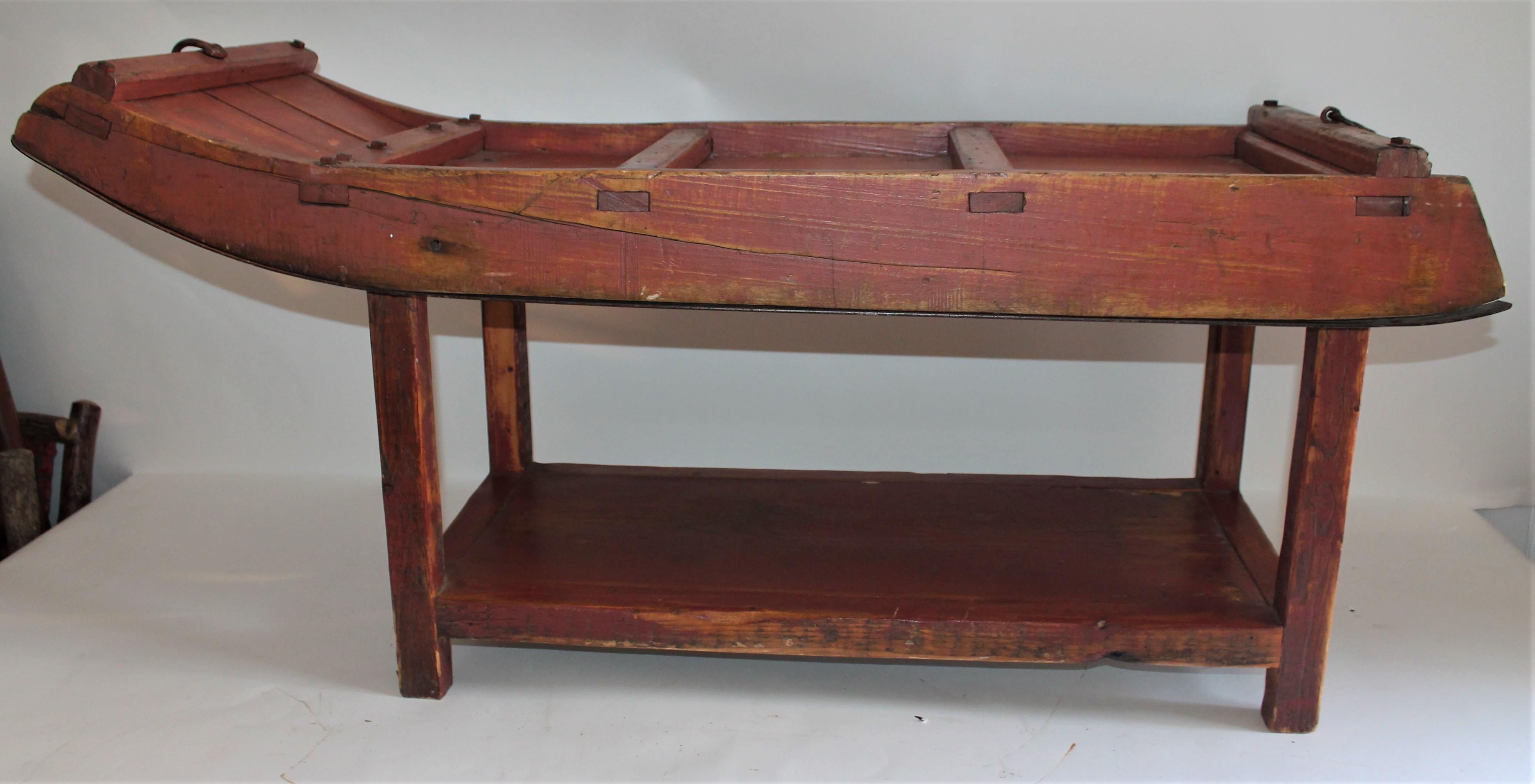 antique sled coffee table