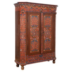 19th Century Red Painted Two Door Armoire from Hungary