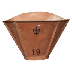 19th Century Red Painted Wine Grape Hotte with Fleur De Lys, Burgundy, France