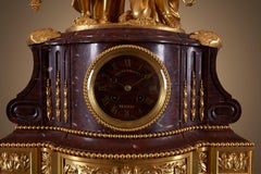 19th century red stone clock
