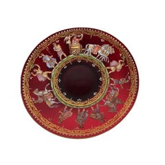19th Century Red Transparent Venetian Glass Plates - Set of 6