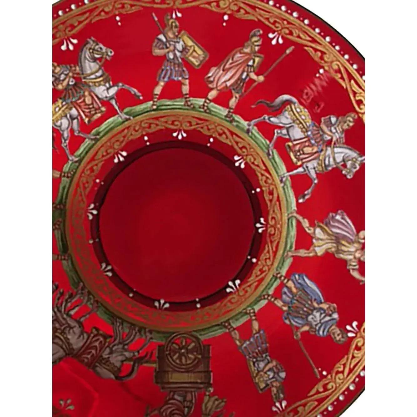 italien Assiettes en verre vénitien transparent rouge du 19e siècle - Lot de 6 en vente
