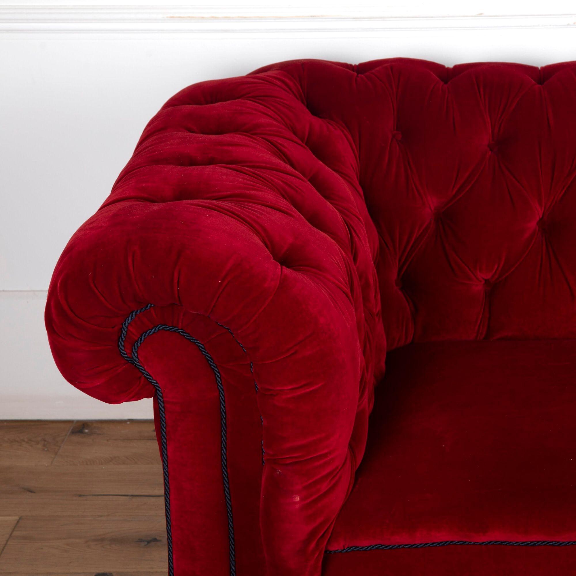 19th Century Red Velvet Sofa 2