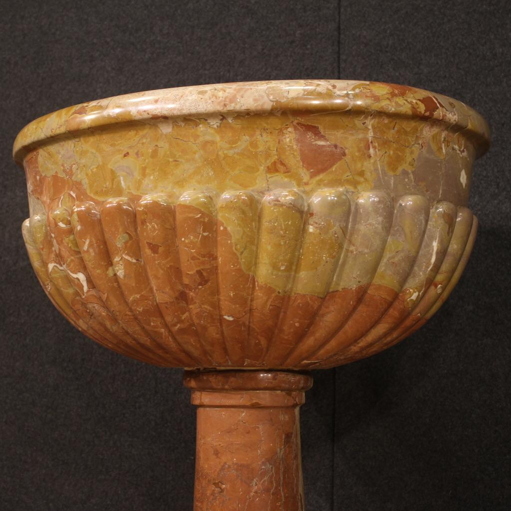 19th Century Red Verona Marble Italian Stoup Basin, 1880 For Sale 9