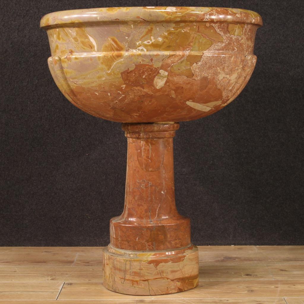 19th Century Red Verona Marble Italian Stoup Basin, 1880 For Sale 5