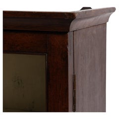 19th Century French Provincial Wall Vitrine in Dark Mahogany