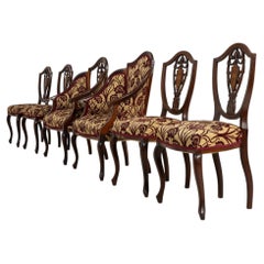 19th Century Red Wood Set Of Six English Dining Chairs
