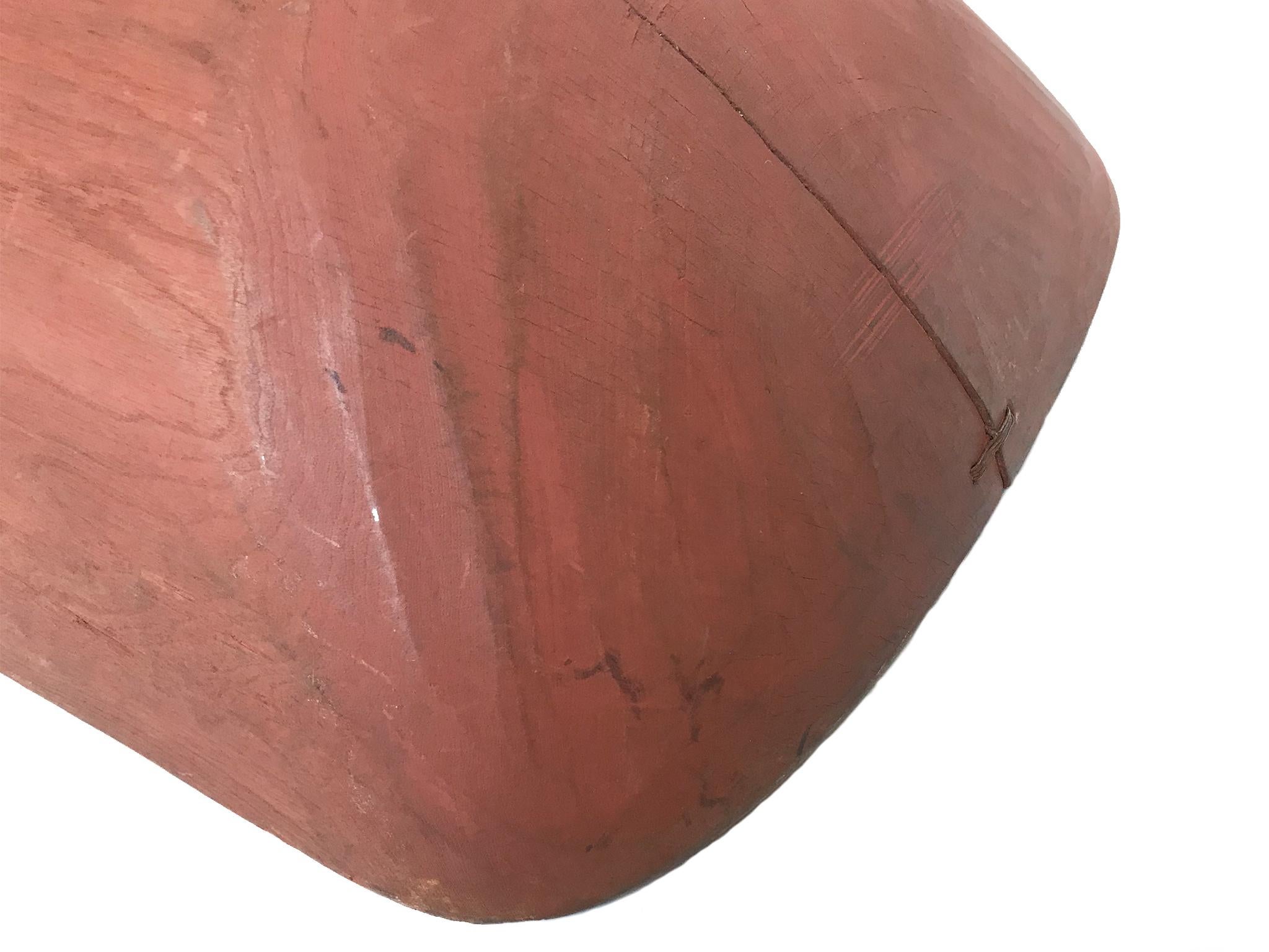 19th Century Red Wooden Bowl 4
