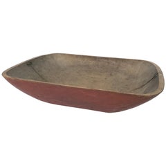 19th Century Red Wooden Bowl