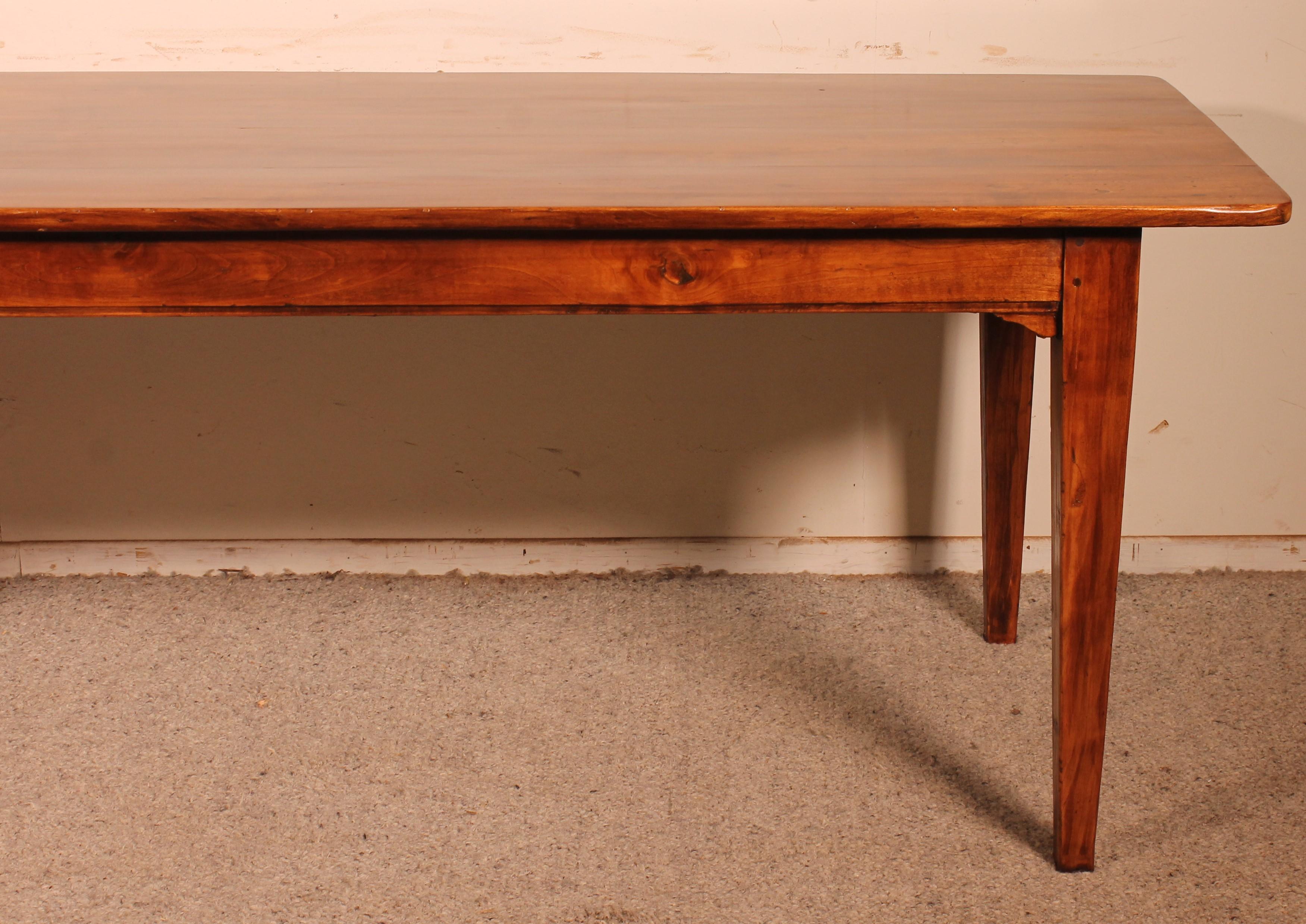 Louis Philippe 19th Century Refectory Table in Cherry France For Sale