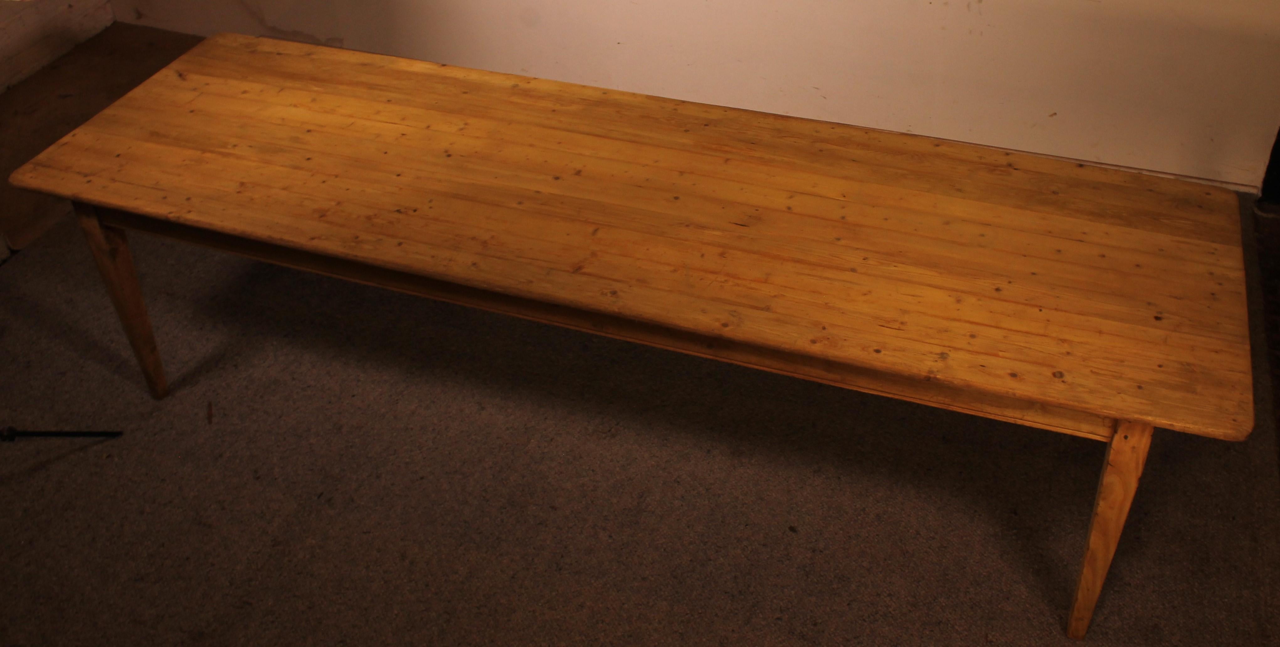 19th Century Refectory Table in Natural Wood-France For Sale 7