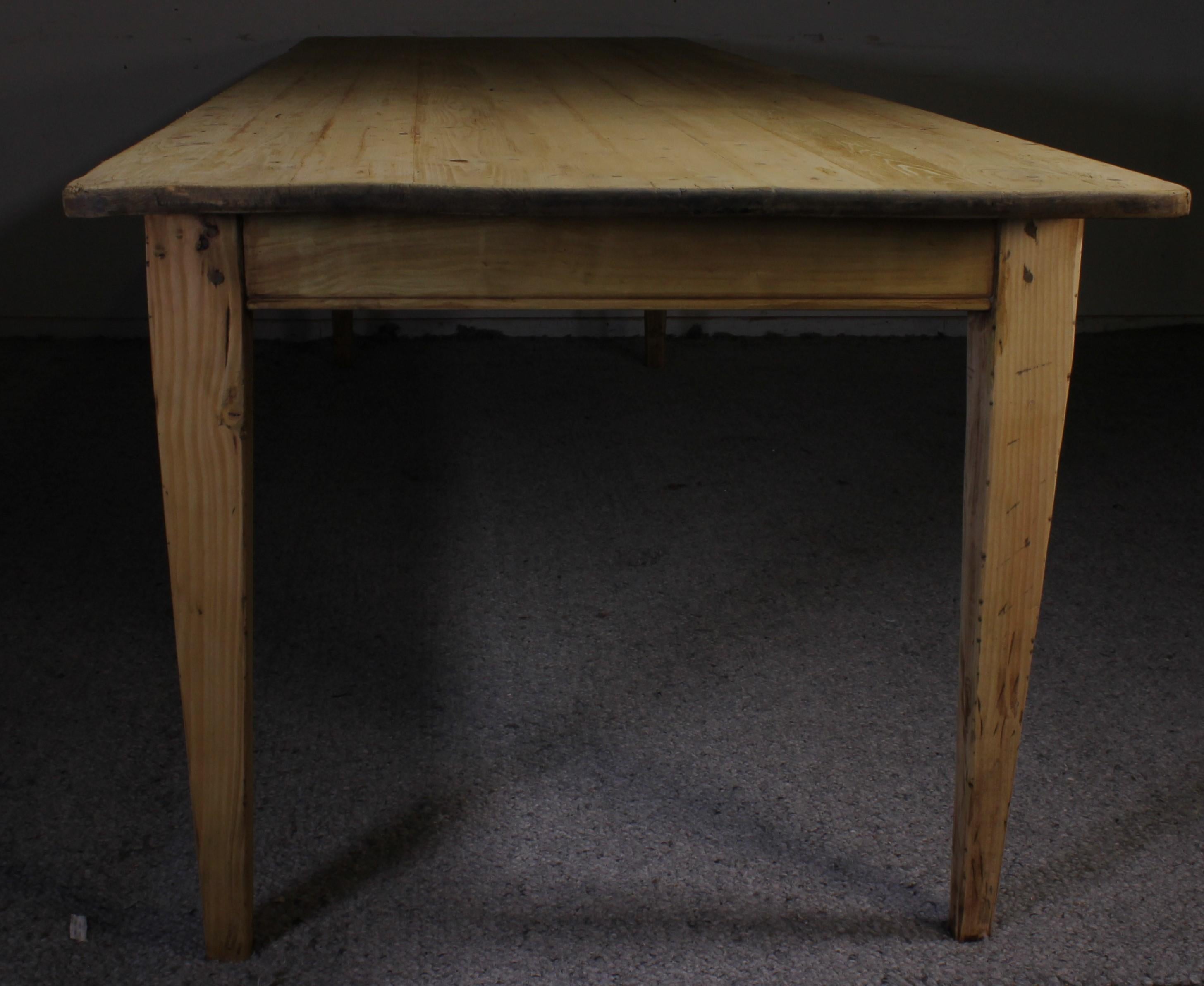 Cherry 19th Century Refectory Table in Natural Wood-France For Sale