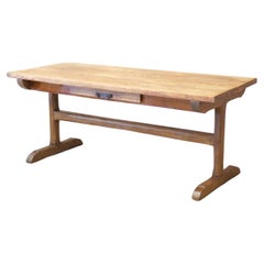 19th Century Refectory Table with Elm Planked Top