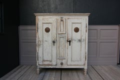 19th Century Refrigerator or Ice Box Cabinet in Original Cream Paint